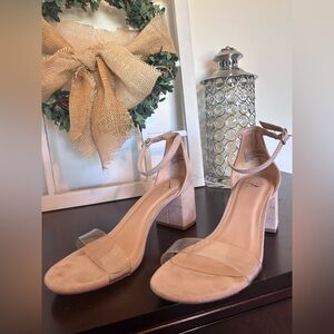 Nude Block Heel Sandals